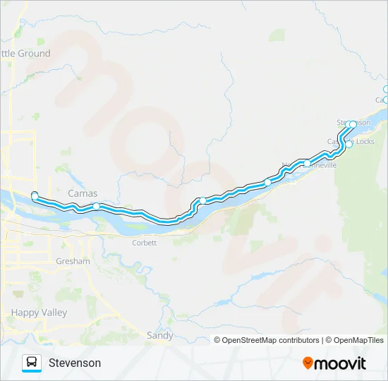 STEVENSON - CARSON - VANCOUVER Bus Line Map