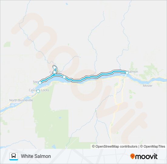 STEVENSON - CARSON - VANCOUVER Bus Line Map