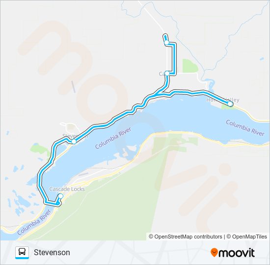 STEVENSON - CARSON - VANCOUVER bus Line Map