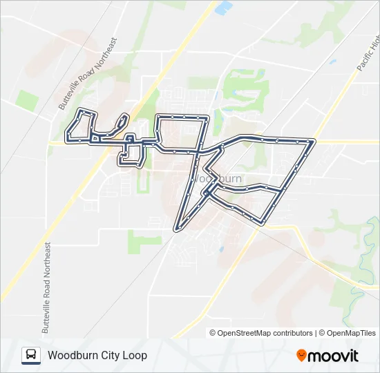 WOODBURN CITY LOOP Bus Line Map