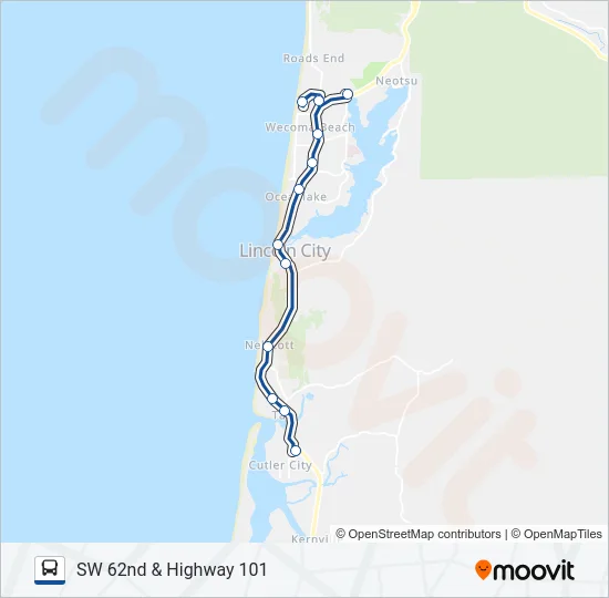 LINCOLN CITY LOOP Bus Line Map