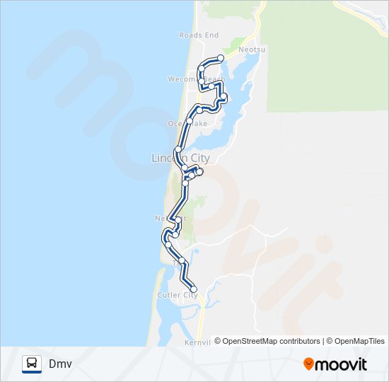 Mapa de LINCOLN CITY LOOP de autobús