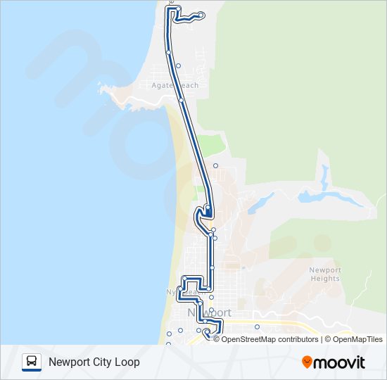 Mapa de NEWPORT CITY LOOP de autobús