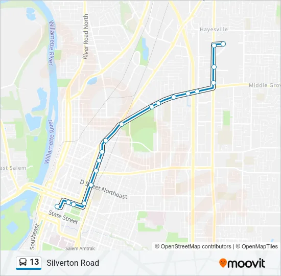 13 Bus Line Map