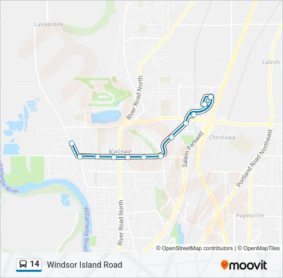 14 Bus Line Map