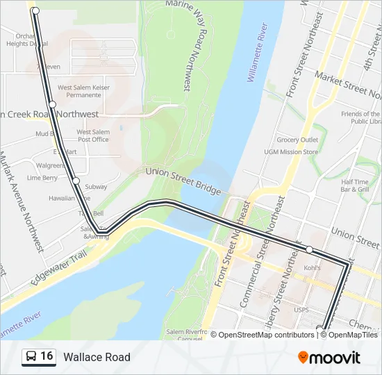16 Bus Line Map