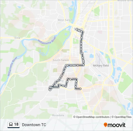 18 Bus Line Map