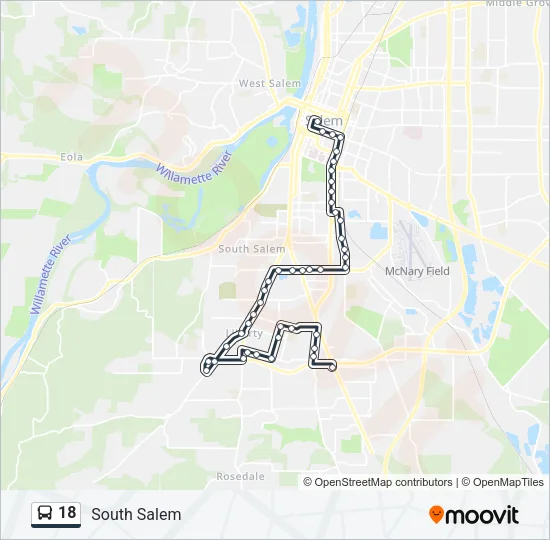 18 Bus Line Map