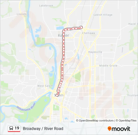 19 Bus Line Map