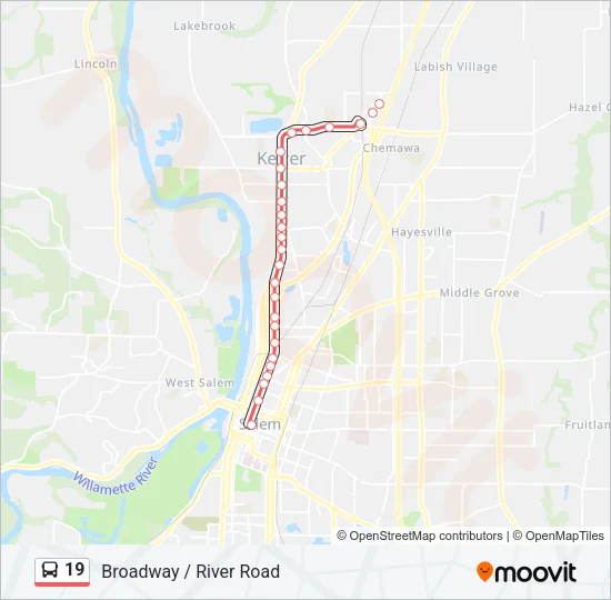 19 Bus Line Map