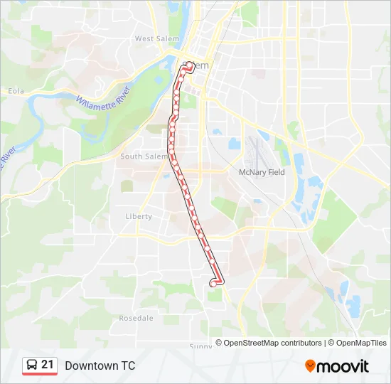 21 Bus Line Map