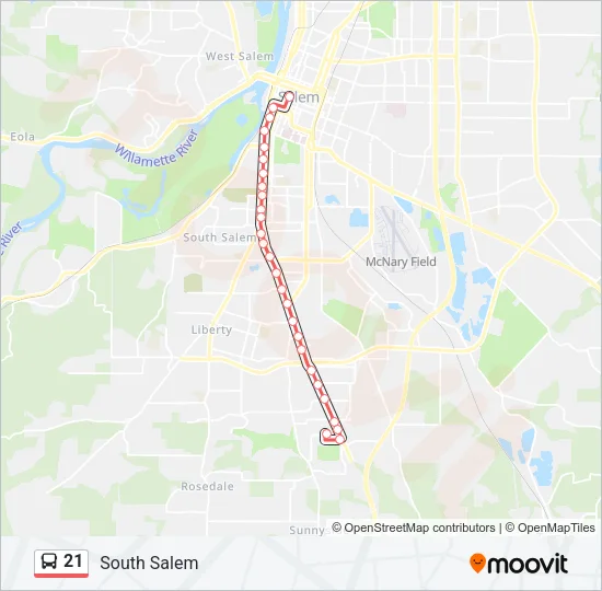 21 Bus Line Map