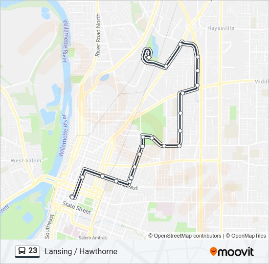 23 bus Line Map