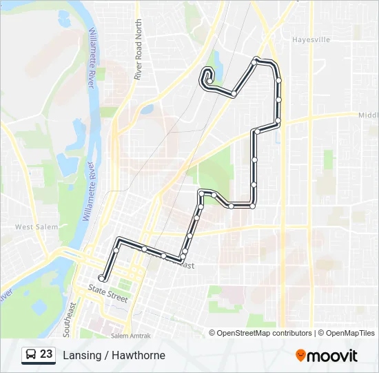 23 Bus Line Map