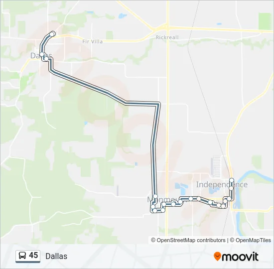 45 Bus Line Map