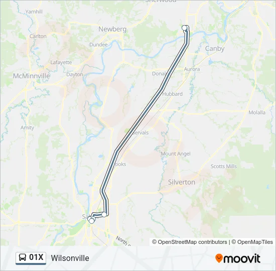 01X Bus Line Map