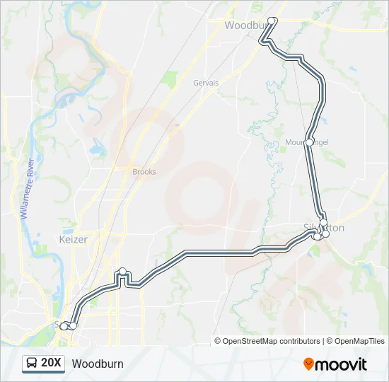 20X Bus Line Map