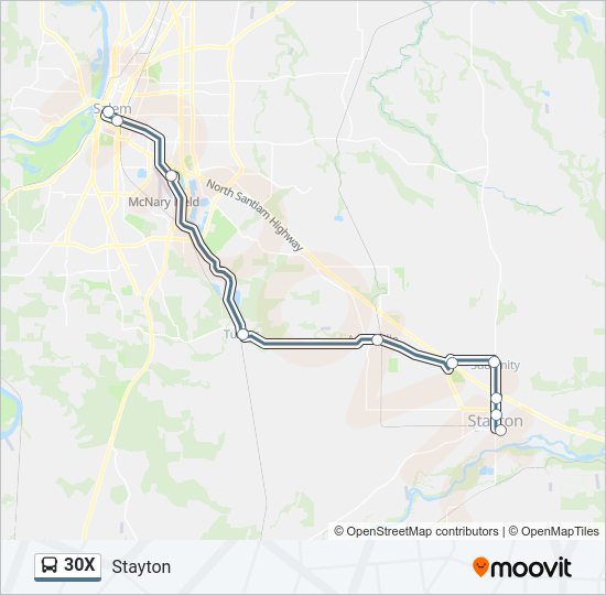 30X bus Line Map