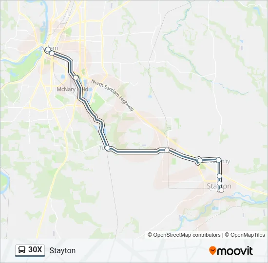 30X Bus Line Map