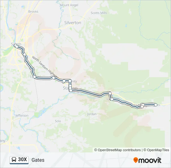 30X Bus Line Map