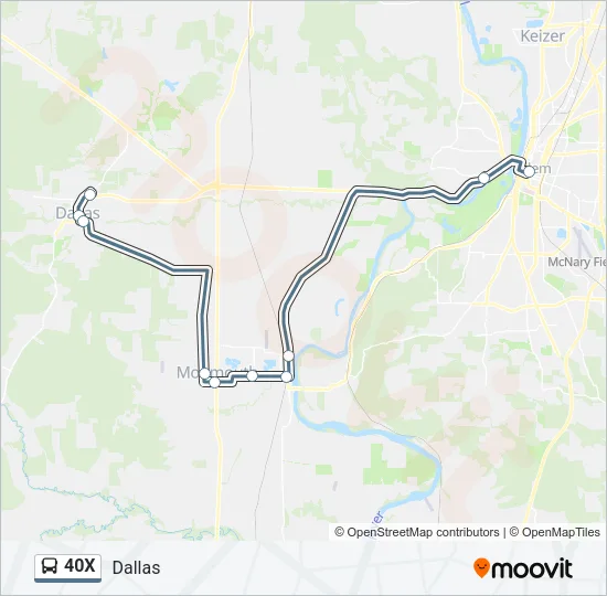 40X Bus Line Map