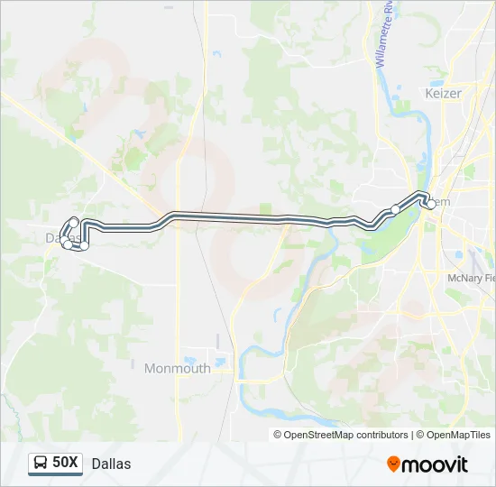 50X Bus Line Map