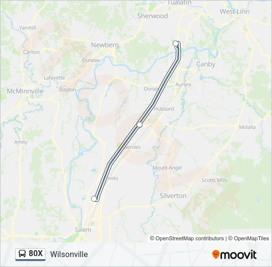 80X Bus Line Map