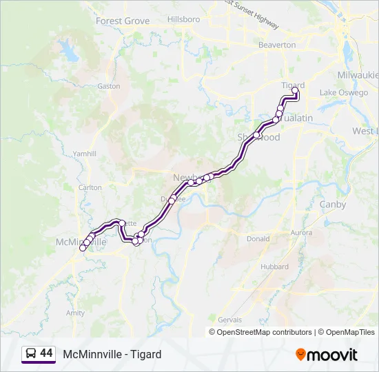 44 Bus Line Map