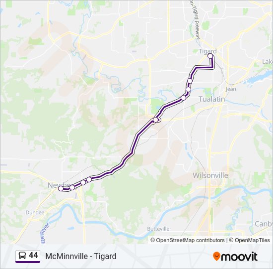 44 bus Line Map