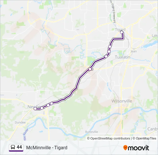 44 Bus Line Map