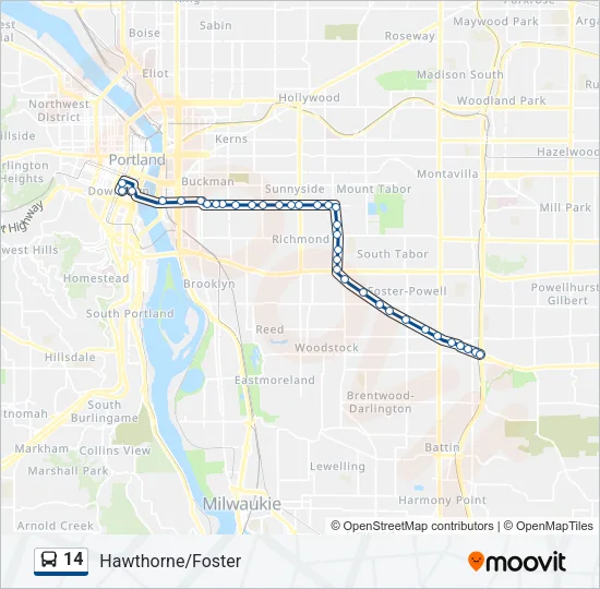 14 Bus Line Map