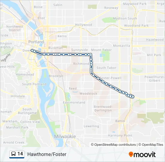 14 Bus Line Map