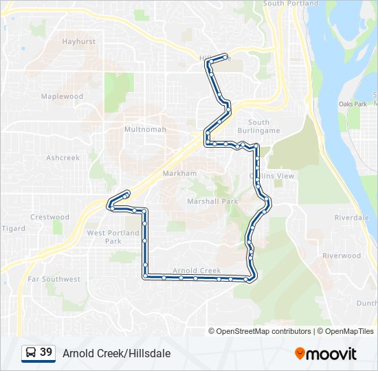 39 Bus Line Map