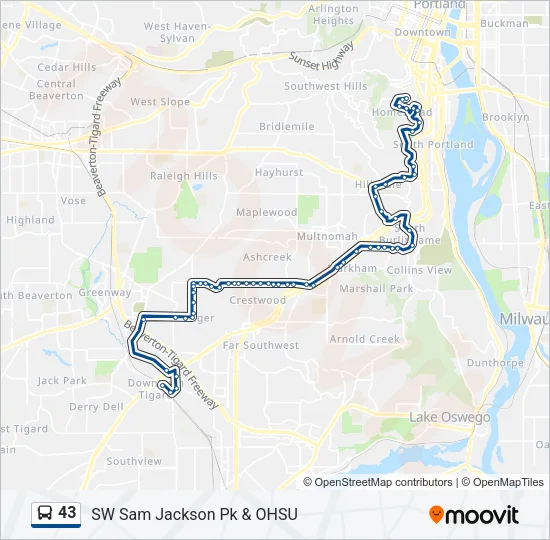 43 Bus Line Map