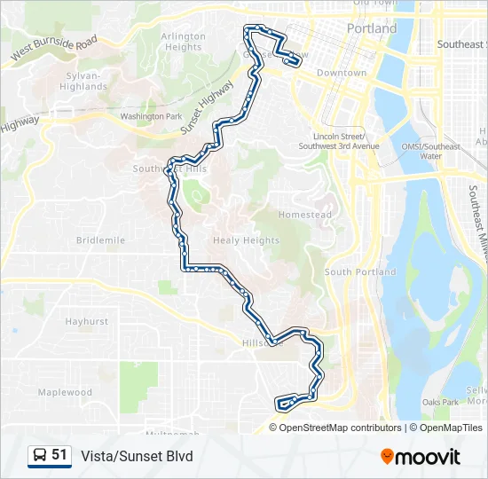 51 Bus Line Map