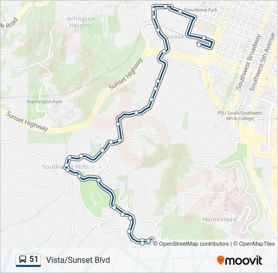 51 Bus Line Map