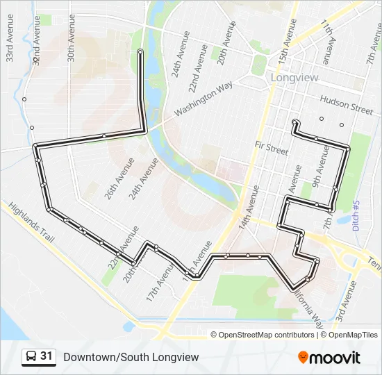 31 Bus Line Map