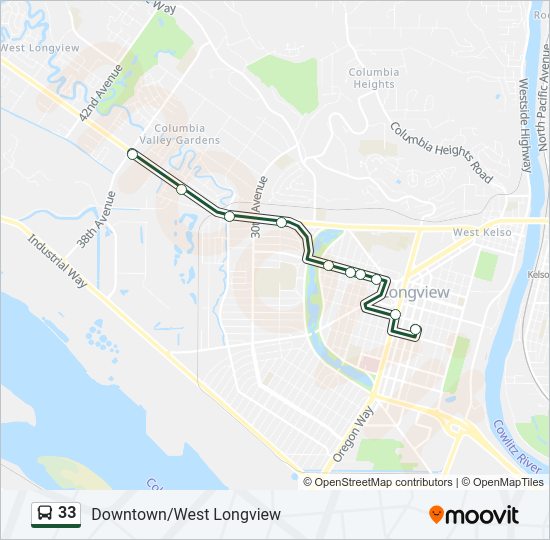 33 bus Line Map