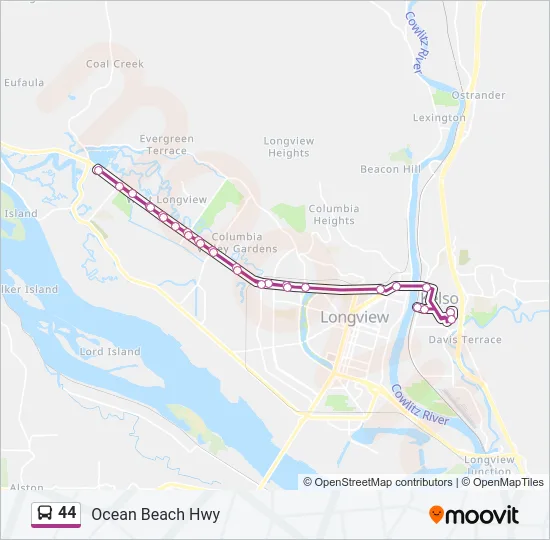 44 Bus Line Map