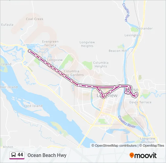 44 Bus Line Map