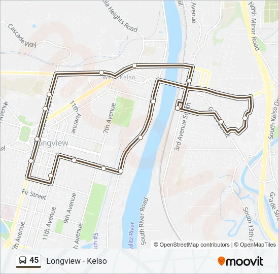 45 Bus Line Map