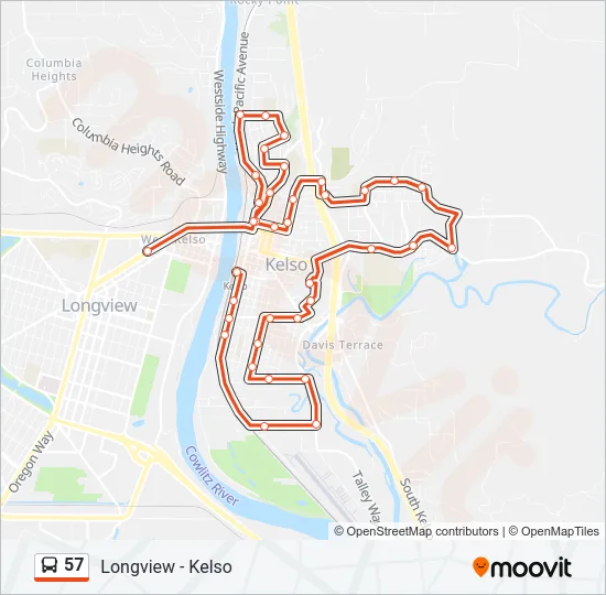 57 Bus Line Map