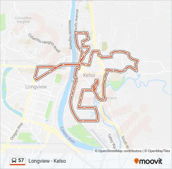 57 Bus Line Map