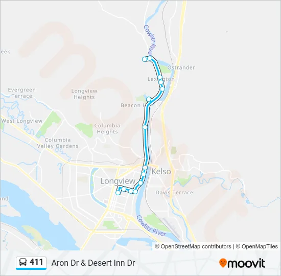 411 Bus Line Map