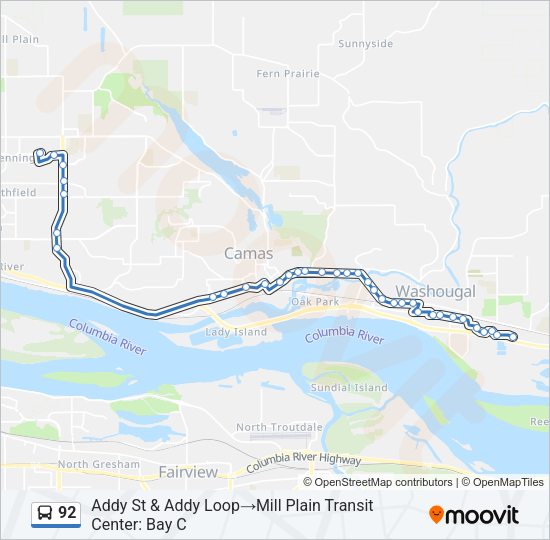 92 Bus Line Map