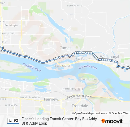 92 Bus Line Map