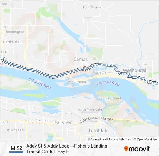 92 Bus Line Map