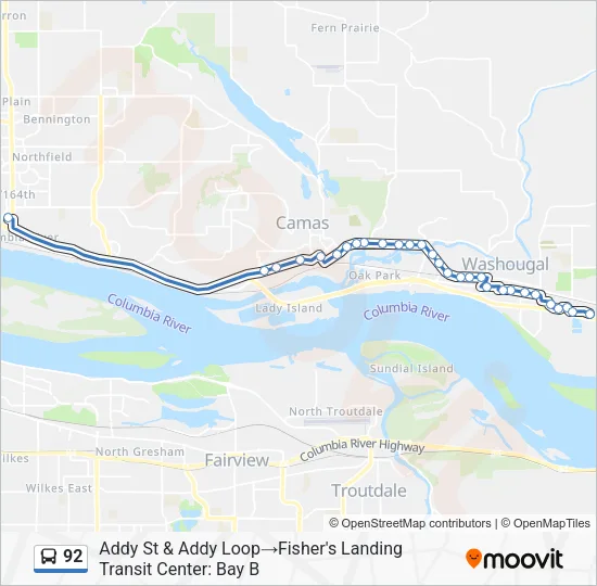 92 Bus Line Map