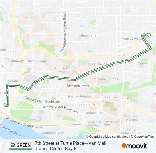 GREEN bus Line Map