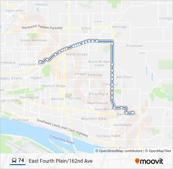 74 Bus Line Map